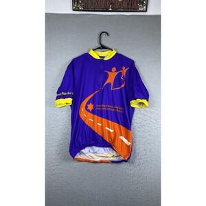 VOmax Cycling Jersey Mens Large Purple Jewish Big Brother Big Sister 1/4 Zip USA
